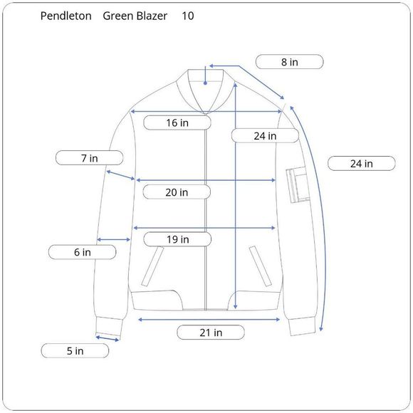 Pendleton Emerald Green Wool Blazer with Mandarin Collar and Velvet Trim | 10 - Picture 10 of 10